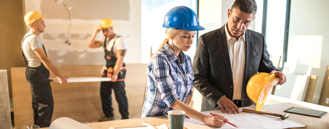 Slide - Banker at Construction Site